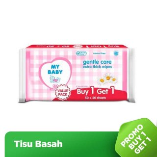 Buy 1 Get 1 - My Baby Extra Thick Wipes Tisu Basah Gentle Care [50 s]