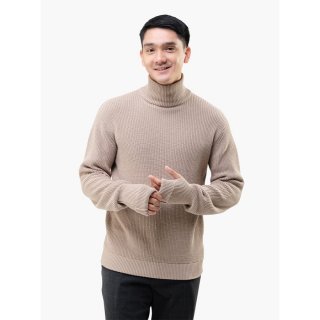 Gomuda Sweater Rajut Pria Oversized Cord Turtleneck Thumb Hole