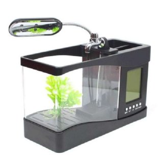 EECOO USB Desktop Aquarium Mini Fish Tank with Running Water - LS0404