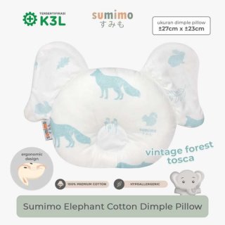 Sumimo Elephant Cotton Baby Dimple Pillow / Bantal Peyang Bayi