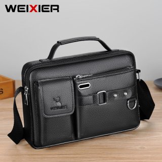 21. WEIXIER D235 Tas Selempang Pria Kulit WX-OS, Sling Bag Keren untuk Berbagai Aktivitas