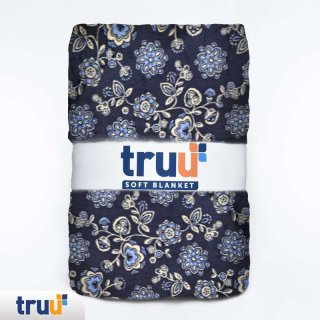 TRUU Soft Blanket Mandala Flower Navy Blue TRTB49