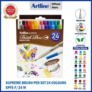 23. ARTLINE Spidol Supreme Brush Pen Set 24 Colours EPFS-F/24W