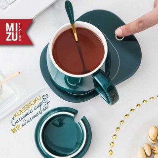 20. MIZU Kukishoku Mug Ceramic & Warmer Set, Kado Natal Cantik untuk yang Suka Kopi dan Teh