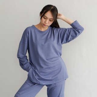 Isla Sita Top - Basic Oversize Top - T-shirt Wanita Lengan Panjang - Kaos Oblong