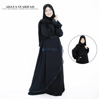 Alsyahra Exclusive Abaya Gamis Syarifa 2 Material Jetblack