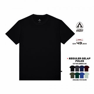 Aerostreet T Shirt Reguler Polos Gelap