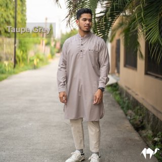 Hazalnad Taupe Grey Gamis Pakistan Pria