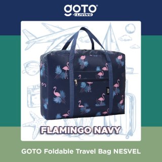 Goto Nesvel Tas Traveling Lipat Motif Jumbo Besar Travel Organizer Bag - FLAMINGO NAVY