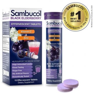 27. Sambucol Black Elderberry with Vitamin C +Zinc -15 Effervescent Tablet