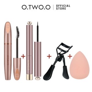 9. O.TWO.O 3pcs/set Mascara+Eyeliner+Eyelash Curler, Paket Lengkap Kosmetik Mata
