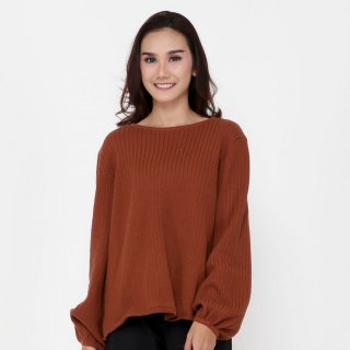 Come Puff Sleeve Cable Sweater 
