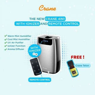 Crane 4 in 1 Humidifier, UV Purifier & Aroma Diffuser with Ionizer and Remote Control