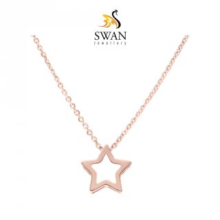 11. Kalung Emas 18K Model Star Rosegold Swan Jewellery