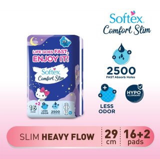 24. Softex Comfort Slim Pembalut, Teknologi Menyerap 1 Detik