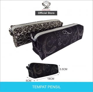 Tomex Pencil Case Square Kotak Pensil Tempat Pensil Resleting Motif Batik