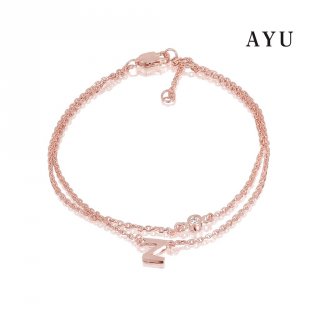 Ayu Gold Gold Initial Double Layer Bracelet