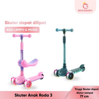 MocababyScooter Anak Roda 3 dengan Lampu dan Musik