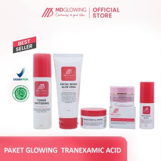 20. Paket Glowing Tranexamic Acid, Paket Lengkap untuk Cerahkan Kulit Wajah & Leher