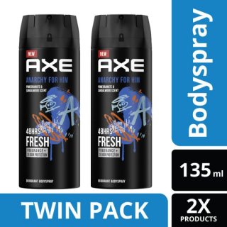 23. Axe Deodorant Body Spray Anarchy For Him – Twin Pack, Tubuh Tetap Kering dan Segar