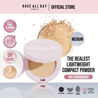 Rosé All Day The Realest Lightweight Compact Powder in Medium