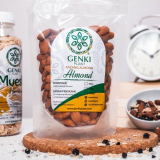 Genki Plant Kacang Almond / Almond Whole Natural - 250 g