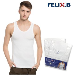 26. Felix.B Men’s Kaos Singlet Putih FB 351-3