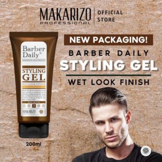 Makarizo Professional Barber Daily Styling Gel Wet Look Tube 200mL