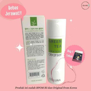 Korea Facial Wash Anti Jerawat Celluna Green Tea Water Cleanser 100ml acne formula