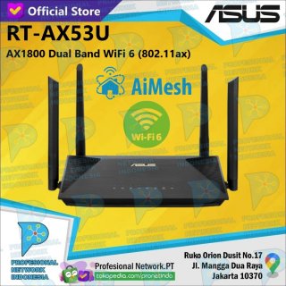 ASUS RT-AX53U Dual Band WiFi 6 AX1800 Wireless Router with AiMesh