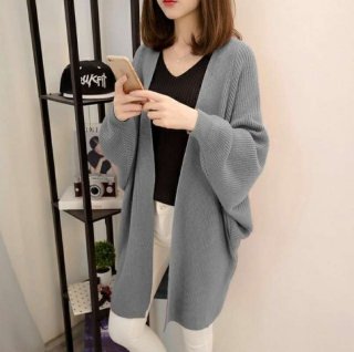 Cardigan Wanita Casual Outer Long Cardi Rajut Korea Kardigan Polos XL