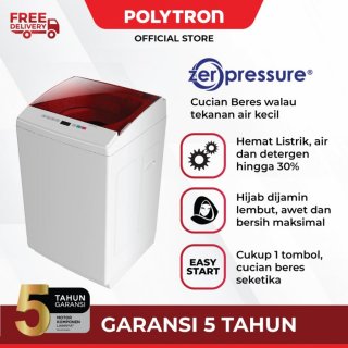 POLYTRON Mesin Cuci 1 Tabung Zeromatic series Hijab 9.5 KG PAW 9527 - Merah