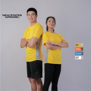 NEW STATES APPAREL Kaos Polos Olahraga Pria dan Wanita Lengan Pendek Dri Fit Dua Warna S-2XL -2701