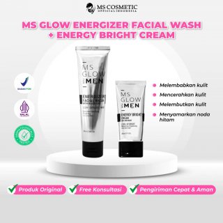 Ms Glow For Men Facial Wash dan Energy Bright Cream