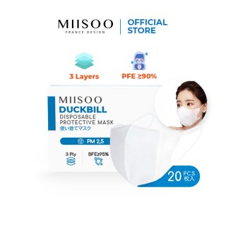 MIISOO Disposable Mask Duckbill Masker Kesehatan 3ply Masker wajah