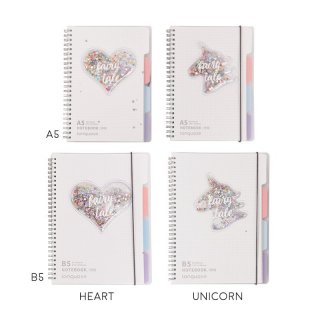 Fairy Tale Quicksand Spiral Grid Notebook B5 / Buku Catatan B5 - HEART

