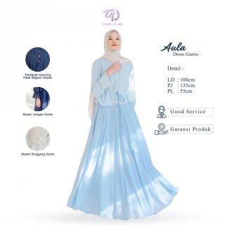 23. Khadj Hijab - Dress Gamis Full Puring Mix Brukat Aula