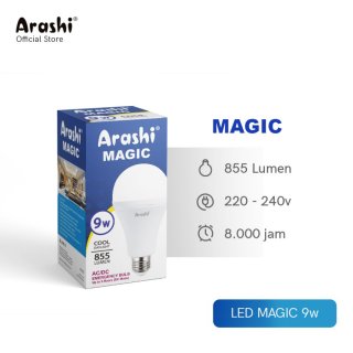 Arashi Magic 9 Watt CDL - Putih / Lampu LED emergency