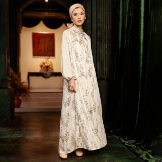 Daphne Creme Flowers Dress by HijabChic