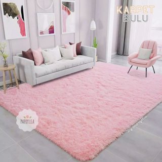 Karpet Bulu 150x100cm Pink