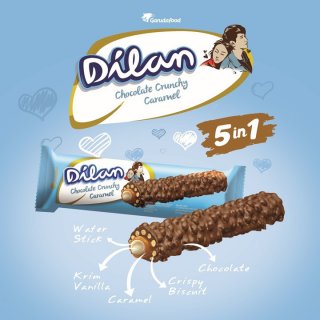 30. Dilan Chocolate Crunchy Caramel, Wafer Cokelat Enak Rasa Karamel 