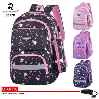 Polo Trands Tas Sekolah Anak Perempuan Gratis Pouch 36177 & 36178