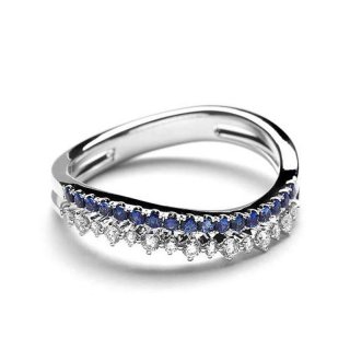  Lino and Sons – Waverly Diamond Ring With Blue Sapphire