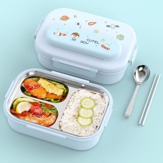 Panda Home Kotak Bekal Anak 3 Sekat / Lunch Box Kids Stainless Steel