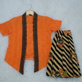 EB Tradisional Baju Kebaya Batik Anak Orange