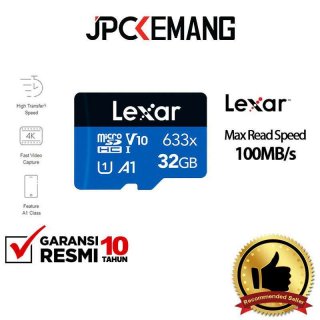 JPC KEMANG Lexar MicroSD 32GB 100MB/s 633x Micro SD Lexar MicroSDHC 32/100 GARANSI RESMI