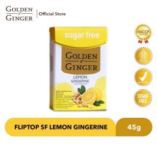 Golden Ginger Fliptop Sugar Free Lemon Gingerine 45gr