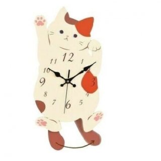 6. Jam Dinding Pendulum Ekor Kucing Goyang Lucu