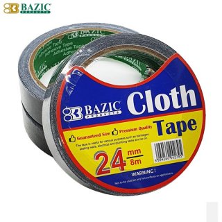 Bazic Cloth Tape Hot Melt 24mm x 8m Black