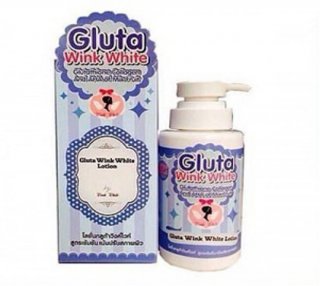 Gluta Wink White Glutathione Skin Whitening Lotion with AHA & Collagen